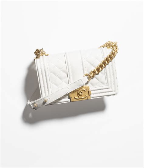 small boy chanel handbag white